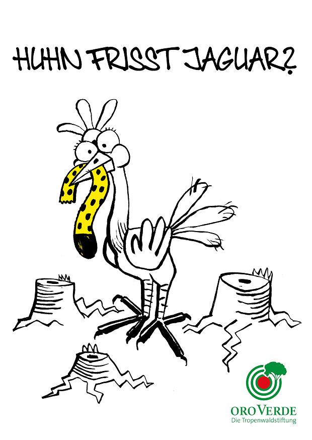 Huhn frisst Jaguar