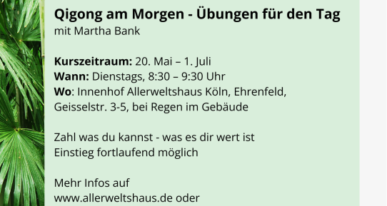 Übungen für den Tag mit Martha Bank