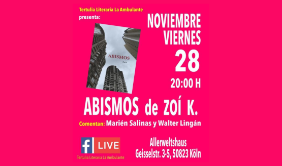 Tertulia Literaria La Ambulante presenta el libro ABISMOS de Zoí K.